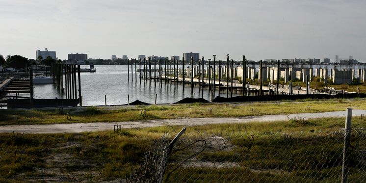 TimesAbout 100 concrete pilings are all that remain from a condo project in Clearwater. JIM DAMASKE | Times